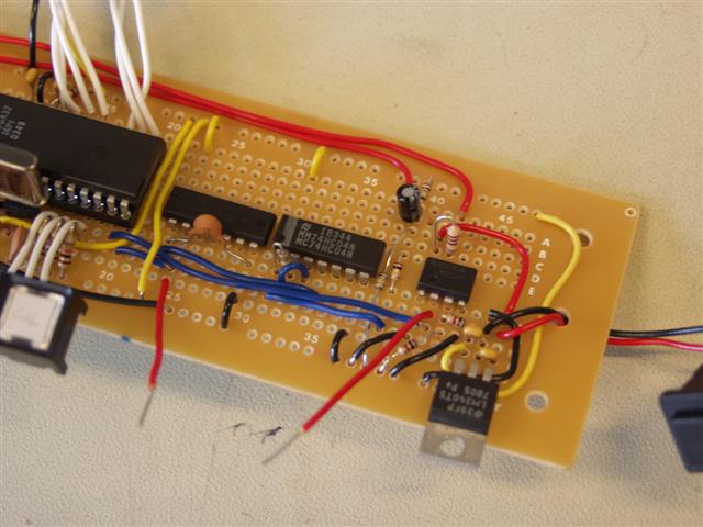 Close-up of the Tx and Rx circuits
