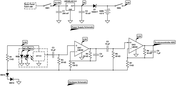 Pulse Oximeter Sensor Circuit Diagram