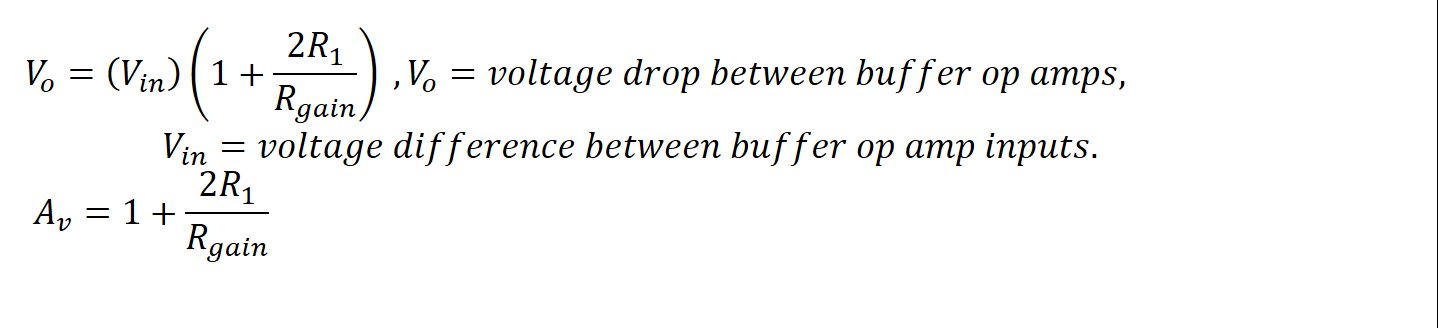 instrumentation amplifier gain eqn