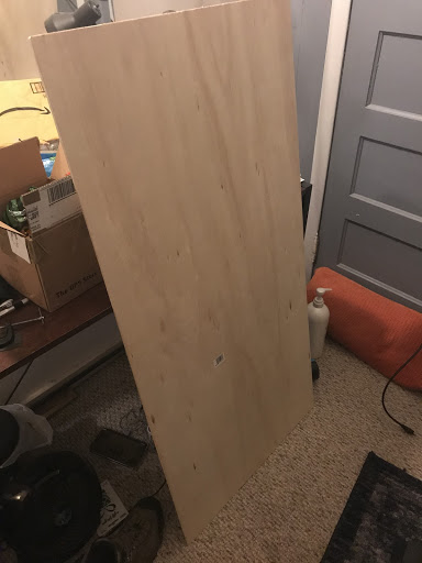 The spare piece of plywood bought, identical to the one actually used to build the harp