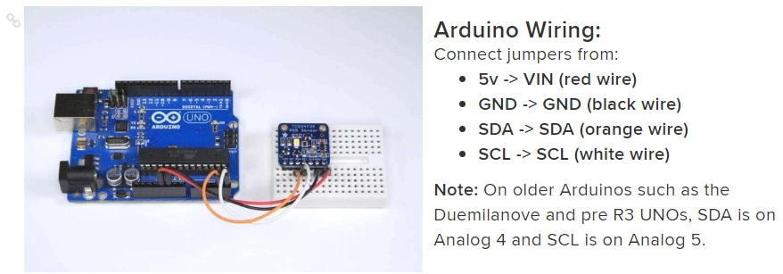 color senso to arduino connections