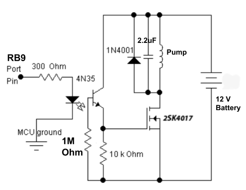 Optoisolator circuit for pump control