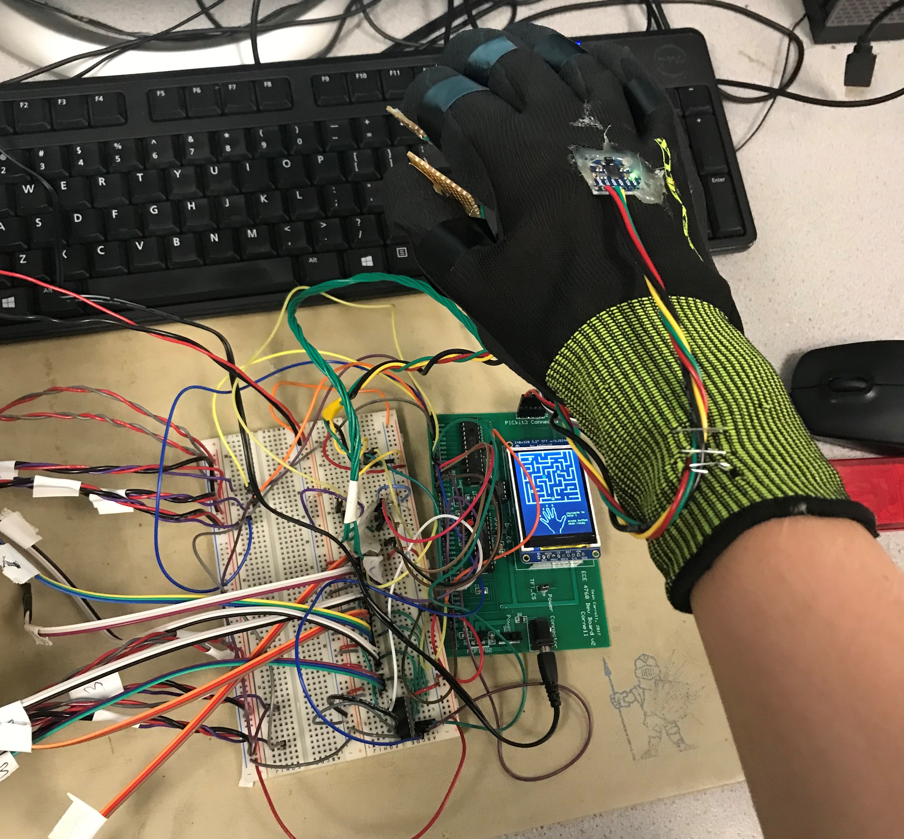 Accelerometer on glove