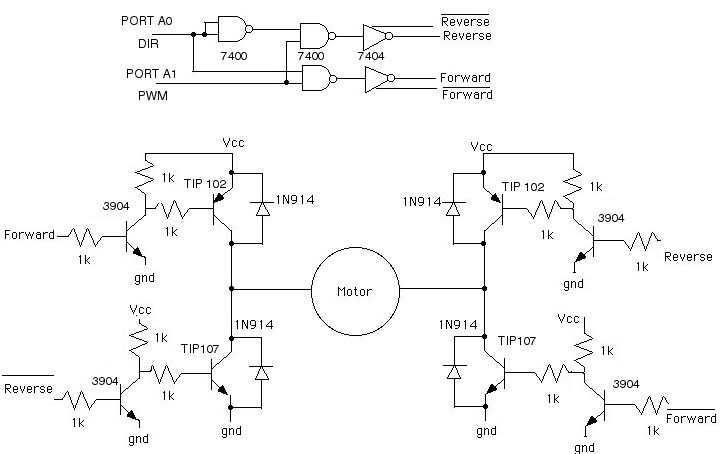 Control Logic and H-Bridge Circuitry for Driving Control