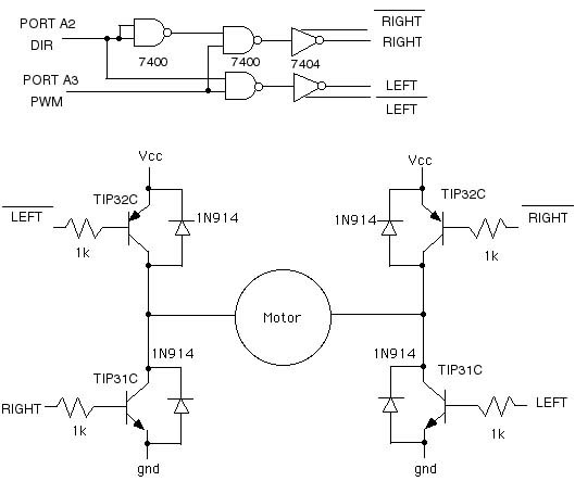 Control Logic and H-Bridge Circuitry for Steering control