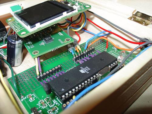 View of inside showing MCU, accelerometer and LCD