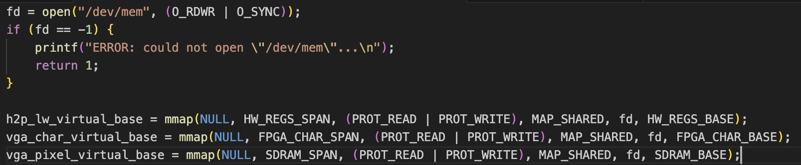 Memory Mapping Code
