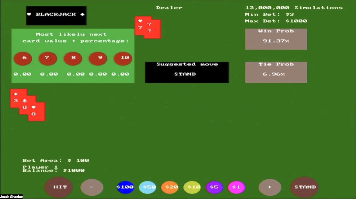 one player simulation with suggestion on