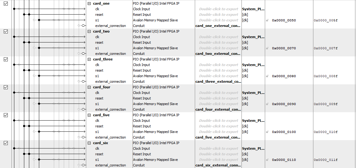 Platform Designer Connections Setup 4