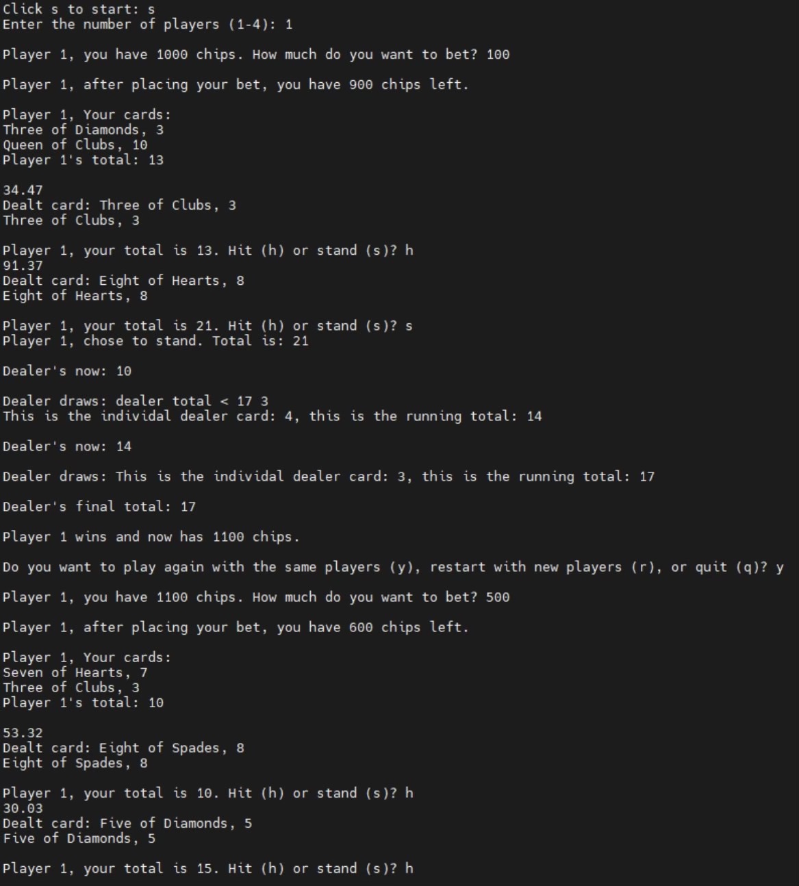 terminal input