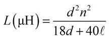 Coil inductance equation